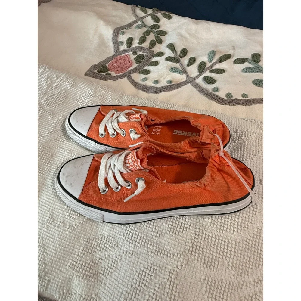 Converse Chuck Taylor All Star Shoreline Orange Slip On Sneakers Womens 6.5